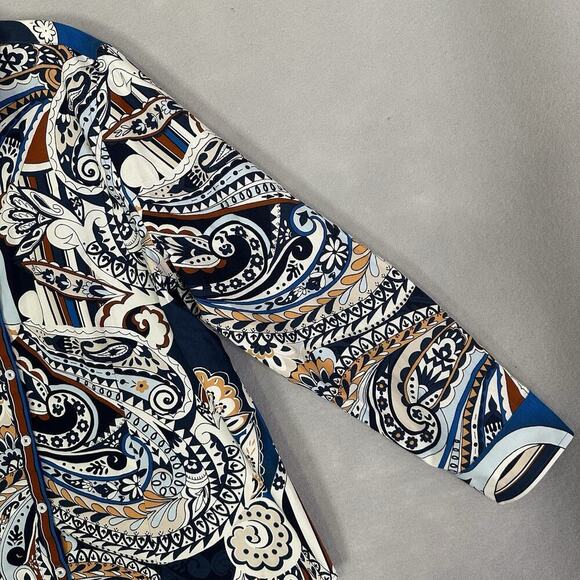 Chicos Sz 3 No-Iron Top Women Plus Sz 16 XL Work Wear Casual Comfortable Paisley - Picture 7 of 16